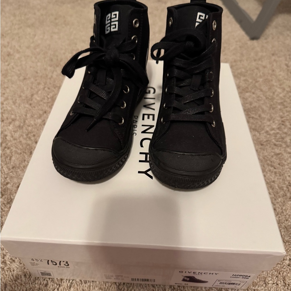 Authentic New Givenchy Kids Black High-Top Sneakers